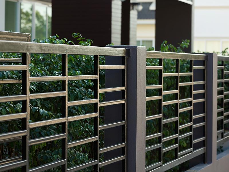 50781263 - black steel fence of residential house modern style